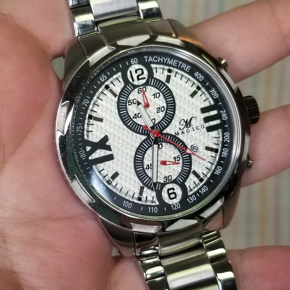 Magico Men's Stainless Steel Analog Men's Watch For Parts Chronograph Wristwatch